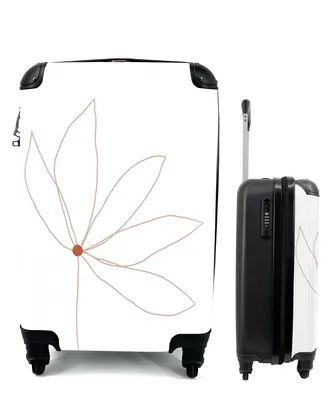 Produktbild von MuchoWow® Koffer Handgepäck Trolley Rollkoffer Kleine Reisekoffer mit 4 Rollen - Minimalismus - Blumen - Linienkunst - Cabin Size < 55x40x23 cm & 55x40x20 cm - Fotokoffer - Kabinenkoffer - Boardgepäck - Reise-Box - Reisekoffer - Reisegepäck - Koffer mit Bild - Trolley für Kinder