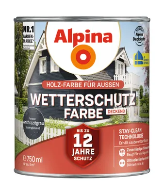 Produktbild von Alpina Wetterschutzfarbe 0,75 L anthrazitgrau