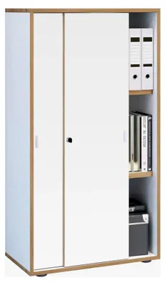 Produktbild von Büroschrank mit 3 Fächern | moderner Aktenschrank mit Schiebetüren | Maße ca. H. 110 x B. 60 x T. 37 cm
