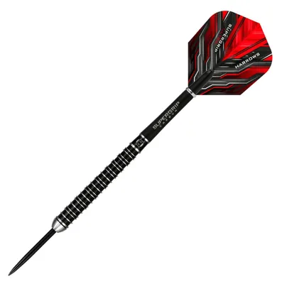 Produktbild von Harrows - Darts "Supergrip Ultra", Stahlspitze PP4379 (24 g) (Schwarz/Rot)