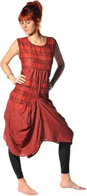 Produktbild von Kleid Trägerkleid Maxikleid Abendkleid Sommerkleid Strandkleid Kleider Ärmellos Ethno Goa Nepal, rot