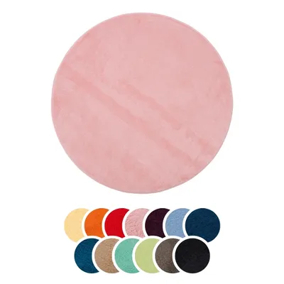 Produktbild von liebling Badteppich, 100% Polyester, mit Anti-Rutsch Beschichtung, saugstark, Serie Santos, Ø 110 cm, 1500 g/m², bei 30 Grad waschbar, altrosa