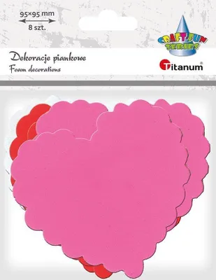 Produktbild von Dekoracje piankowe serca z falbanką mix 8szt