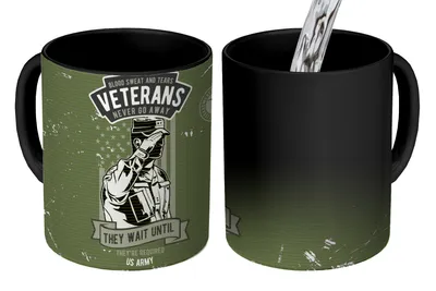 Obrázok produktu pre KitchenYeah® Magic Mug Magic Mug Magic Vintage - Army - America 350 ml hrnček na zmenu farby darčekový nápad - magický hrnček - fotohrnček - keramické hrnčeky - obrázky - šálka na kávu - hrnček na nápoje
