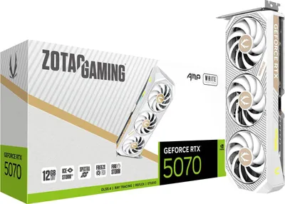 Produktbild von Zotac GAMING GeForce RTX 5070 AMP, GeForce RTX 5070, 12 GB, GDDR7, 192 Bit, 7680 x 4320 Pixel, PCI Express x16 5.0