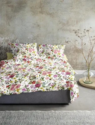 Produktbild von Irisette Mako-Satin Bettwäsche-Garnitur Glamour 8885  Farbe weiss Größe  155x220+80x80cm