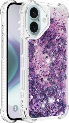 Produktbild von iPhone 16 Hülle - Coverup Liquid Glitzer Back Cover - Violett