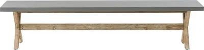 Produktbild von BELIANI Gartenbank Grau Beton Akazienholz-Gestell für 3 Personen robuster Look Gartenausstattung Gartenmöbel Garten und Terrasse