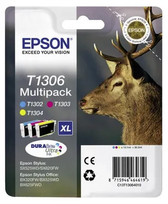 Immagine prodotto di Materiali di consumo - Confezione multipla Epson T1306 (ciano, magenta, giallo)