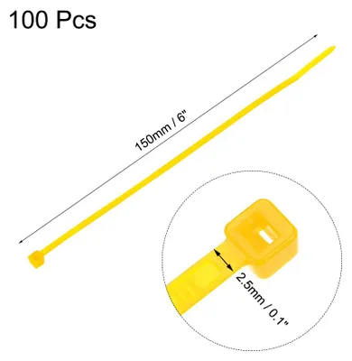 Produktbild von 100 Stš¹ck Markierung Kabelbinder Gelb 150mmx2.5mm Selbstsichernde Kabelbinder Set Best?ndige Kabelbinder Wiederverschlie?bar Kabel Organizer fš¹r Kabelmanagement Kabelschutz