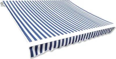 Produktbild von Markisenbespannung Canvas Blau & Weiß 6x3 m (ohne Rahmen)