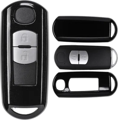 Produktbild von Auto Schlüssel Kunststoff Hülle ABS Plastik Schutz Cover Schwarz kompatibel mit Mazda 2 3 6 CX-3 CX-5 MX-5 KEYLESS SMARTKEY