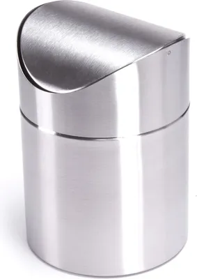 Produktbild von MSV Tischmülleimer Tischabfalleimer Abfallbehälter Küchen Abfalleimer Kosmetikeimer Edelstahl Schwingdeckel Maße (ØxH): 12 x 16,5 cm