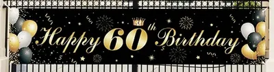 Produktbild von Banner Hintergrund für 60. Geburtstag Hängende Dekoration 180x40 cm