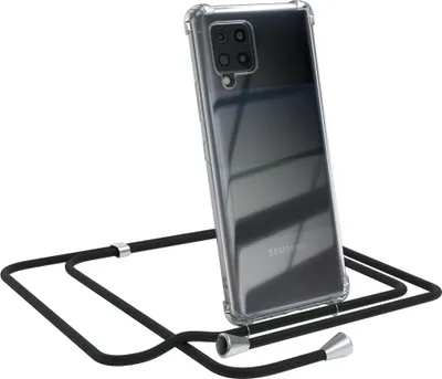 Produktbild von EAZY CASE Handykette kompatibel mit Samsung Galaxy A42 5G, Handyhülle mit Umhängeband, Handykordel, Schutzhülle Clear, Band in Schwarz