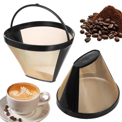 Kaffeefilter Größe 4, Edelstahl, wiederverwendbar, 2 Stück