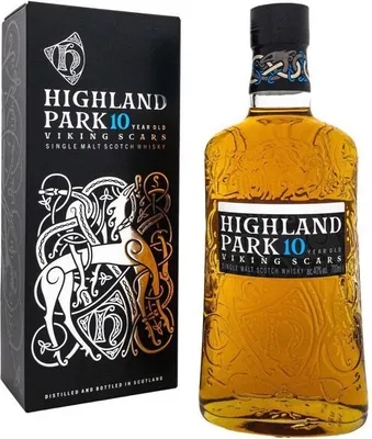 Produktbild von Highland Park 10 Years Viking Scars + Box 700ml 40% Vol.