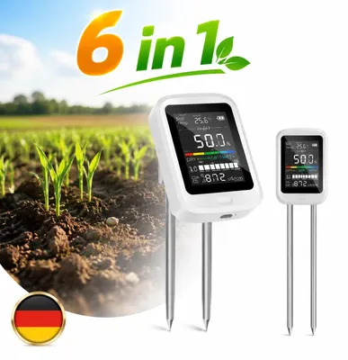 Image de Testeur de sol numérique 6 en 1, appareil de mesure du pH du sol pour plantes d'intérieur