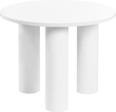 Produktbild von BELIANI Couchtisch Weiß aus MDF Rund 3 Beine Retro Stil für Wohnzimmer