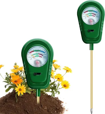 Produktbild von 3-in-1 Bodentester, pH-Bodentester, Testgerät für Feuchtigkeit, Fruchtbarkeit und pH-Wert, Feuchtigkeitsmesser für Topfpflanzenerde, Garten, Landwirts