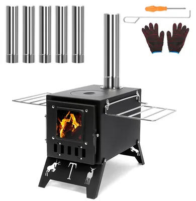 Produktbild von Tragbarer Zeltofen – multifunktionaler Outdoor-Campingofen – Edelstahl – 7 kg
