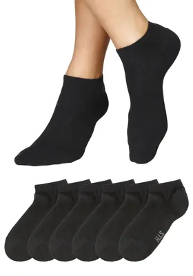 Produktbild von H.I.S. Sneakersocken Damen Herren Sneaker Socken aus Baumwolle, Niedrige Socken Sportsocken 6 -teilig 6x schwarz Größe 35/38