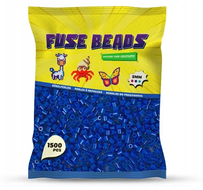 Obrázek produktu pro Zažehlovací korálky tmavě modré 1500 ks Midi 5 mm – zažehlovačky Benny Beads, korálky na zažehlování pro pixel art a tvoření