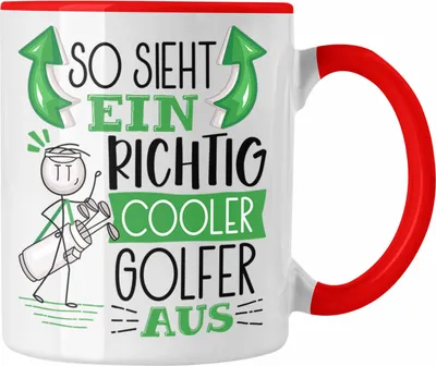 Produktbild von Trendation - Golf-Spieler Tasse Geschenk So Sieht Ein Richtig Cooler Golf-Spieler Aus Geschenkidee Spruch Lustig Becher (Rot)