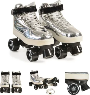 Produktbild von Byox Rollschuhe Silver PVC-Räder Sohle mit Licht Lager 608ZB Größe M (35-36)