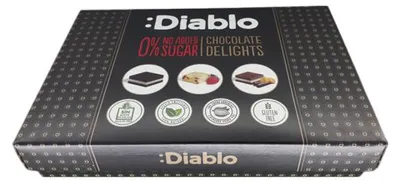 Produktbild von Schokoladengenuss Box Diablo Zuckerfrei (mit Stevia), 115 g