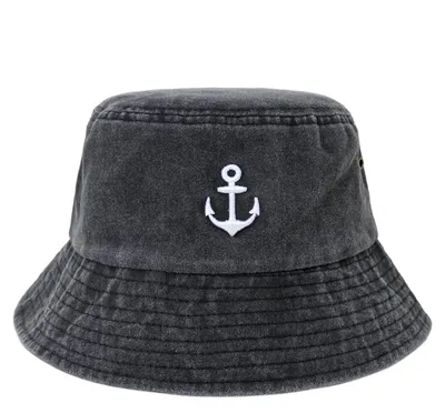 Produktbild von Leoberg Uni Fischerhut für Erwachsene - Bucket Hat Sommerhut aus Baumwolle Größe S/M in 155066-Schwarz-17