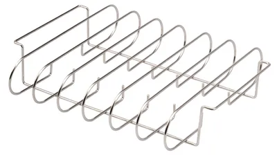 Image de eluno Support pour travers de porc jusqu'à 6 pièces en acier inoxydable, pour fumoir, barbecue et four