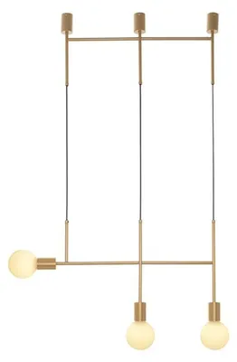 Imagen del producto de Lámpara colgante ACA, 3 bombillas E27, color dorado, metal, 64x4x110 cm, modelo KYOTO TNK853P64GD
