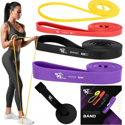 Produktbild von Be4Sport Power Band Set 4 Widerstandsbänder mit Griff