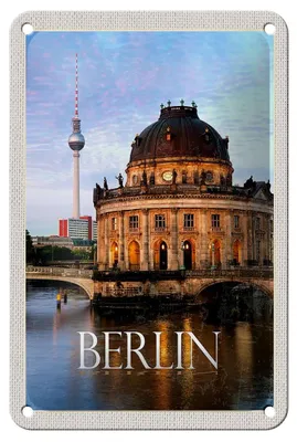 Produktbild von Blechschild Reise 12x18cm Berlin Deutschland Porträt Fluss Schild