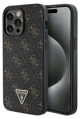 Produktbild von Guess 4G Triangle Metal Logo Hülle Für Iphone 15 Pro - Schwarz