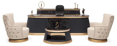 Obrázek produktu pro Design Komplettbüro 5tlg. Büro Tisch Stylisch Arbeitsmöbel Bequem Sitzgruppe