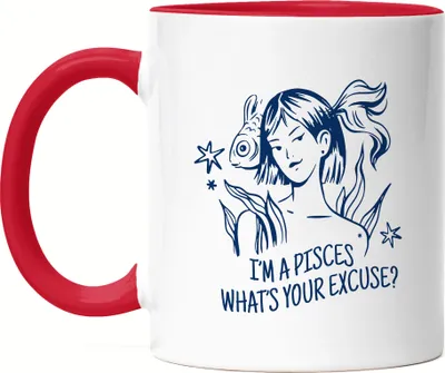 Produktbild von Fische Sternzeichen Tasse Rot Pisces Horoskop Geschenkidee Februar März Geburtstag