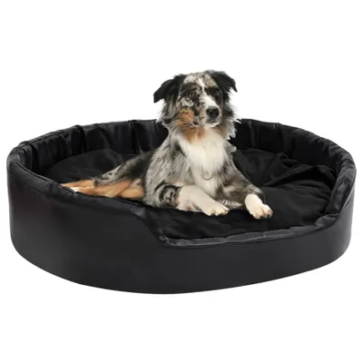 Produktbild von Hundebett Schwarz 99x89x21 cm Plüsch und Kunstleder