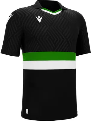 Image de Macron Charon Eco Maillot Manches Courtes Enfants - Noir / Vert / Blanc  | Taille: 164