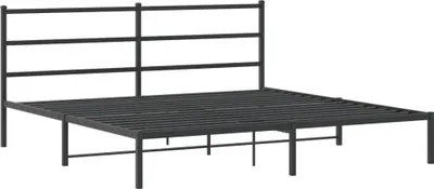 Produktbild von Bettgestell mit Kopfteil Metall Schwarz 180x200 cm