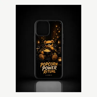 Productafbeelding van iPhone 12 Pro Max hoesje, telefoonhoesje, beschermhoesje, case met popcornmotief – LUNØIR ©
