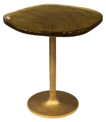 Imagen del producto de Mesa auxiliar FURNLUX Eclipse, color dorado, 53 cm / Color principal: dorado / Dimensiones: 53 x 50 x 42 cm