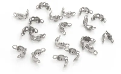 Produktbild von Vintageparts Quetschkalotten 3 mm Edelstahl platinfarben, 20 Stück