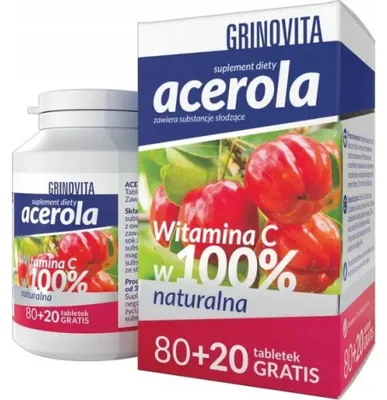 Obrázok produktu pre ACEROLA GRINOVITA Vitamín C imunita Zdrovit 100 pastiliek