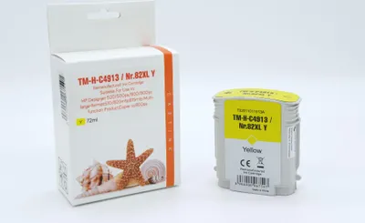 Produktbild von yellow Tinte/Tintenpatrone 4.1-C4913YRE kompatibel mit HP C4913A [ 82 ]