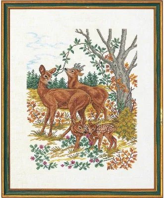 Zdjęcie produktu dla Zestaw do haftu krzyżykowego Eva Rosenstand "Jeleń", wzór liczony, 40x50cm