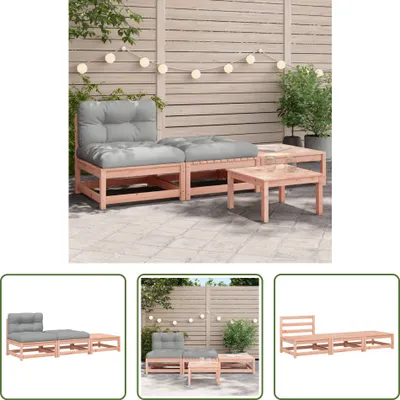 Image de The Living Store Canapé de jardin sans accoudoirs avec coussins et poufs