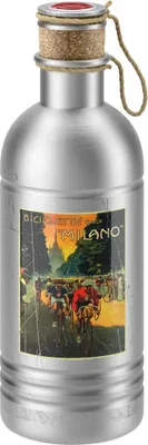 Produktbild von ELITE Trinkflasche Vintage Biciclette Milano 600 - Retro-Aluflasche mit Korkv...