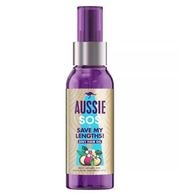 Obrázok produktu pre AUSSIE SOS Save My Lengths! 3 v 1 vlasový olej 100 ml – 3 v 1 vlasový olej s makadamiovým a avokádovým olejom